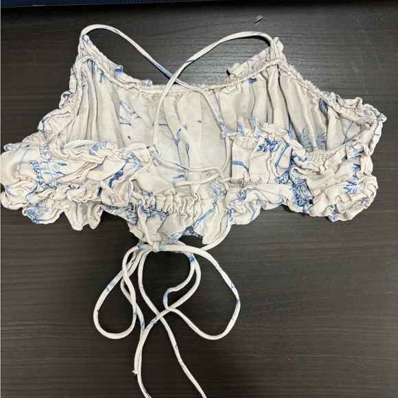 H&M - Pink and Blue Cross Back Crop Tank Top - Size Small - Picture 5 of 5